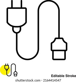 Ac Power Cord Vector Line Icon
