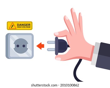 AC power plugs and sockets. plug in electrical equipment. flat vector illustration.