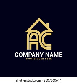 Ac Real estate letter logo Vector Template 