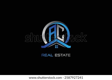 AC real estate letters logo design for construction or house. AC real estate letters logo Vector design