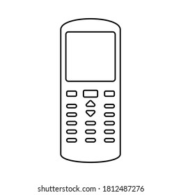 Control remoto de CA, vector de arte de línea, diseño de icono plano, vector de ilustración