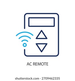 AC Iconos de línea delgada remota. Ilustración vectorial original.