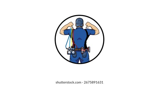 AC Service Worker Illustration, schönes Design für AC Service Business und Unternehmen.