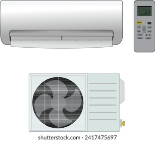 AC set design isolated on a white background 2d vector