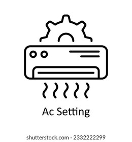 Ac Setting Outline Icon Design Illustration. Heimreparatur- und Wartungssymbol auf weißem Hintergrund - EPS10-Datei