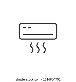 Ac, split, control icon, line style. Fit for stabilize the temperature humidity of the air in a room. Vector illustration. Design on white background. EPS 10
