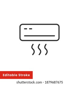 Ac, split, control icon, line style. Fit for stabilize the temperature humidity of the air in a room. Vector illustration. Editable stroke EPS 10