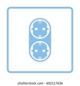 AC splitter icon. Blue frame design. Vector illustration.