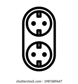 AC Splitter Icon. Editable Bold Outline Design. Vector Illustration.