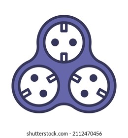 AC Splitter Icon. Editable Bold Outline With Color Fill Design. Vector Illustration.