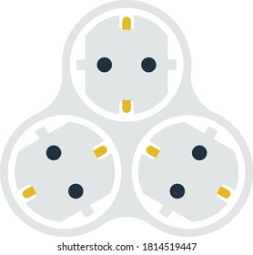 AC Splitter Icon. Flat Color Design. Vector Illustration.