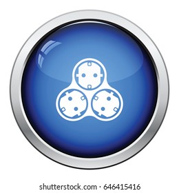 AC splitter icon. Glossy button design. Vector illustration.