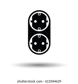 AC splitter icon. White background with shadow design. Vector illustration.
