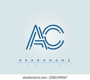 AC Technology Letter Logo Template. This tech letter logo is a graphic mark that uses letters to represent a technology company.