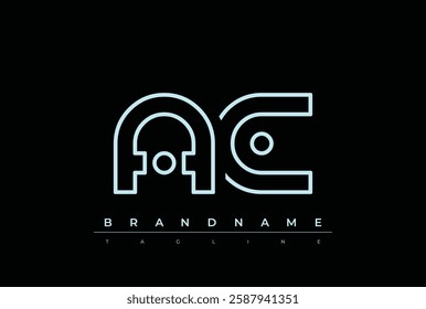 AC Technology Letter Logo Template. This tech letter logo is a graphic mark that uses letters to represent a technology company.