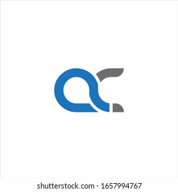 AC unique letter vector logo design with blue and grey.
