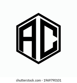AC unique lettering logo design