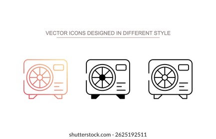 AC Unit icon design with white background stock illustration