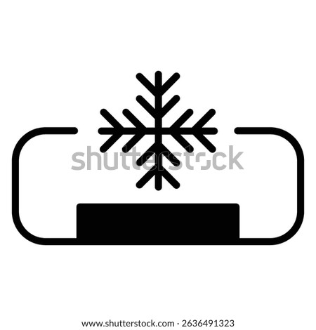 AC unit icon Flat outline fill black and white