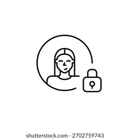 Unidade CA e trava. Resfriamento de acesso controlado, segurança climática inteligente. Pixel perfeito, ícone de vetor de traçado editável