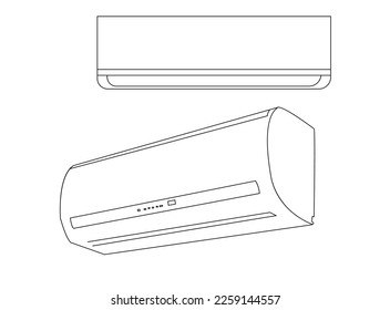Icono de vector AC. Icono de enfriamiento del logotipo de la pared de la temperatura dividida del acondicionador de aire.Ac, Icono del vector aislado que se puede editar fácilmente en cualquier tamaño o modificación. Ac, acondicionador de aire Vector aislado