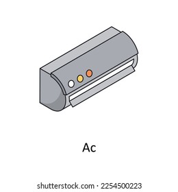 Ac Vector Isometric Filled Outline icon for your digital or print projects.