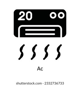 Ac Vector   solid Icon Design illustration. Kitchen and home  Symbol on White background EPS 10 File