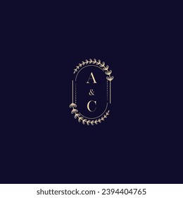 AC wedding initial logo in high quality professional design that will print well across any print media