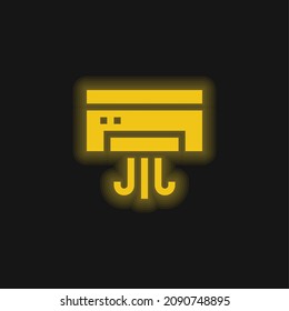 Ac yellow glowing neon icon