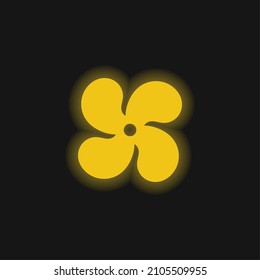 AC yellow glowing neon icon