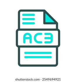 Ac3 audio format symbol with bright and clear color lines