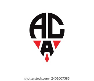 ACA letter location shape logo design. ACA letter location logo simple design