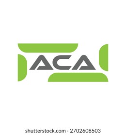 Diseño del logotipo de la letra de ACA sobre fondo negro. Concepto de logotipo de letra de iniciales creativas de ACA. Diseño de carta ACA
