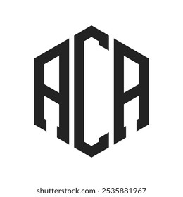 ACA Logo Design. Initial Letter ACA Monogram Logo using Hexagon shape