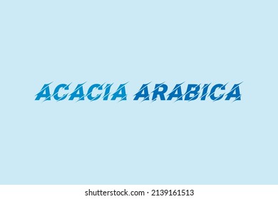Acacia Arabica medicinal element typography text vector design. Medical science conceptual poster, banner,  and t-shirt design. Medicinal plant name. 