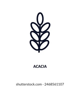 acacia icon. Thin line acacia icon from nature collection. Outline vector isolated on white background. Editable acacia symbol can be used web and mobile