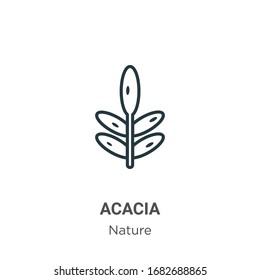 Acacia outline vector icon. Thin line black acacia icon, flat vector simple element illustration from editable nature concept isolated stroke on white background