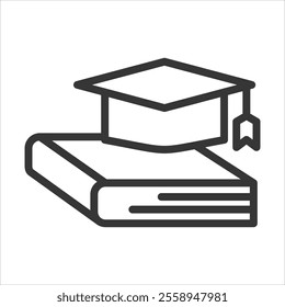 Academia Outline Icon Vector Illustration