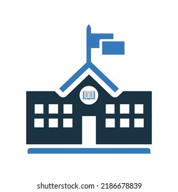 Academic, academy, building icon. Simple editable vector illustration.