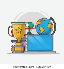 academic achievement education icon cartoon illustration