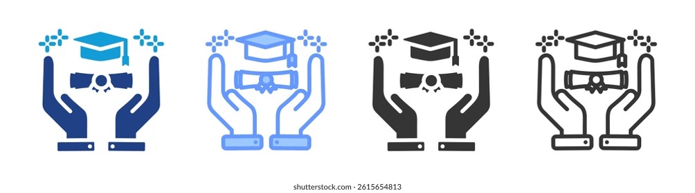 Academic Achievement icon set multiple style collection