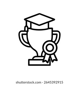 Academic achievement A trophy for success. Icon symbol illustration