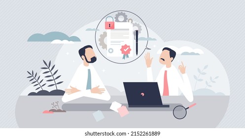 Academic Advisor And University Learning Expert Guidance Tiny Person Concept. Advice From Teacher And Knowledge Support With Solutions And Path Control Vector Illustration. Meeting With Faculty Doctor