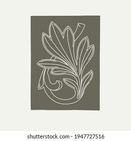 Academic art element. Gypsum rosette. Vector illustration