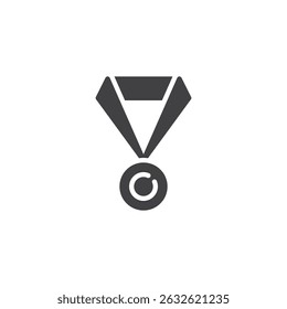 Academic award medal vector icon. filled flat sign for mobile concept and web design. Honor Medal glyph icon. Symbol, logo illustration. Vector graphics