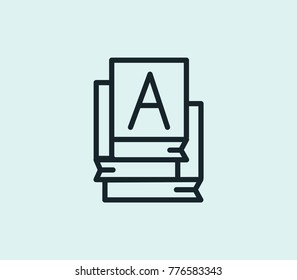 Academic book icon line isolated on clean background. Encyclopedia concept drawing icon line in modern style. Vector illustration for your web site mobile logo app UI design.