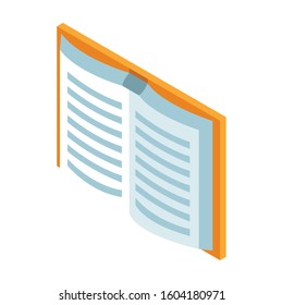 academic book icon over white background, colorful design, vector illustration
