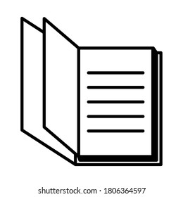 icono de libro académico sobre fondo blanco, estilo de línea, ilustración vectorial