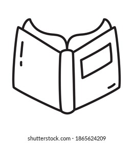 academic book icon over white background, doodle line style, vector illustration