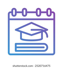 Academic calendar gradient icons. modern designs for educational use. editable stroke perfect for websites, ui and interfaces.